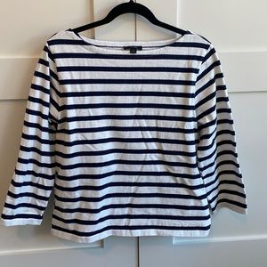 J. Crew French terry navy stripped classic mariner boatneck